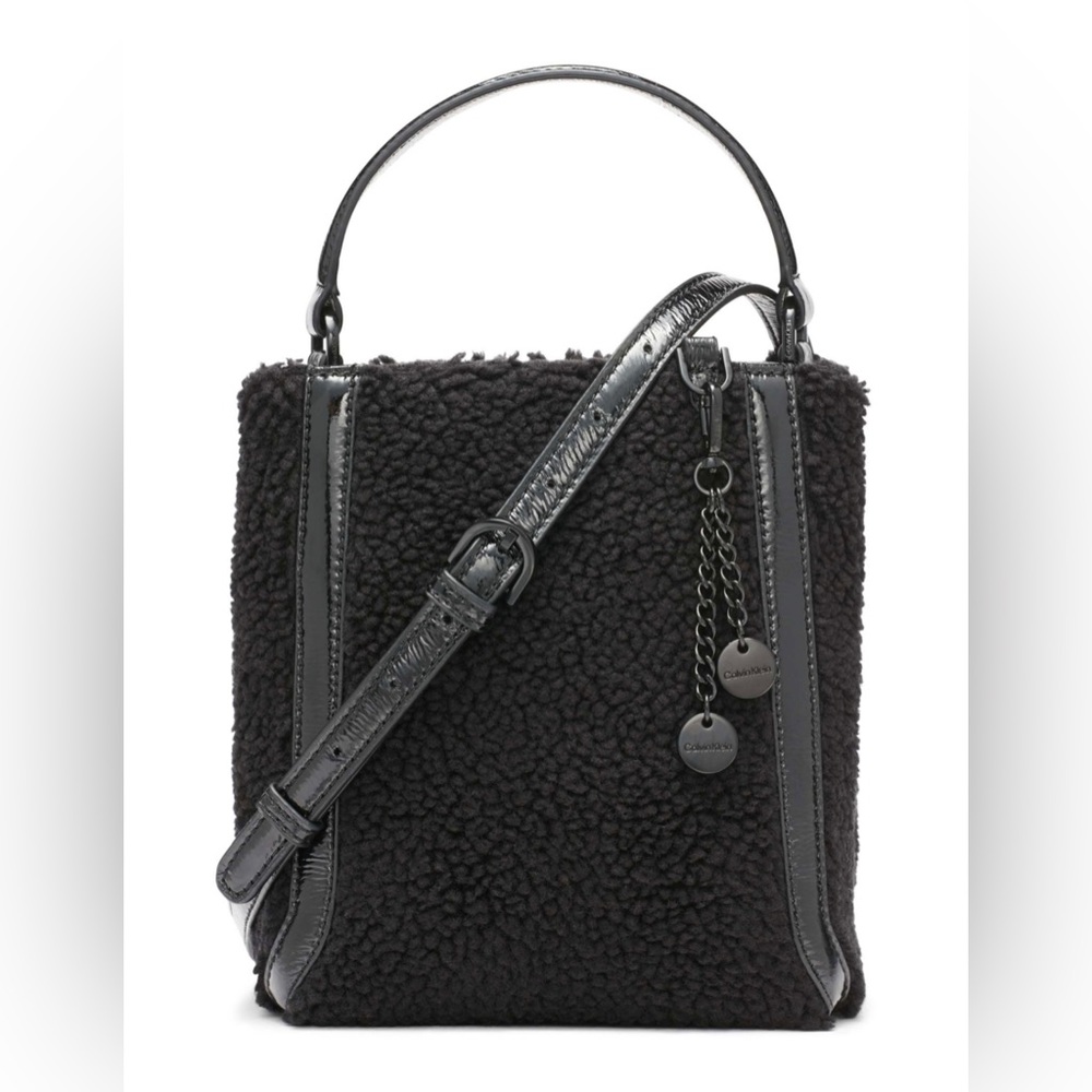 Calvin Klein Astatine Sherpa Triple Compartment Mini Hobo Bag